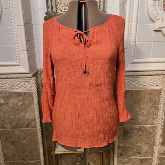 ALYX. Size Large. Gauze. Rayon Poly. Raglan Sleeve. Melon. Lace. B123 - Picture 1 of 7